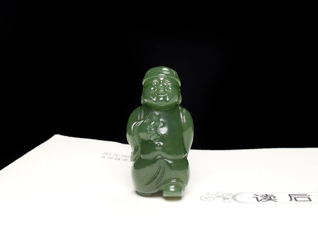 Green Jade Standing Buddha Pendant