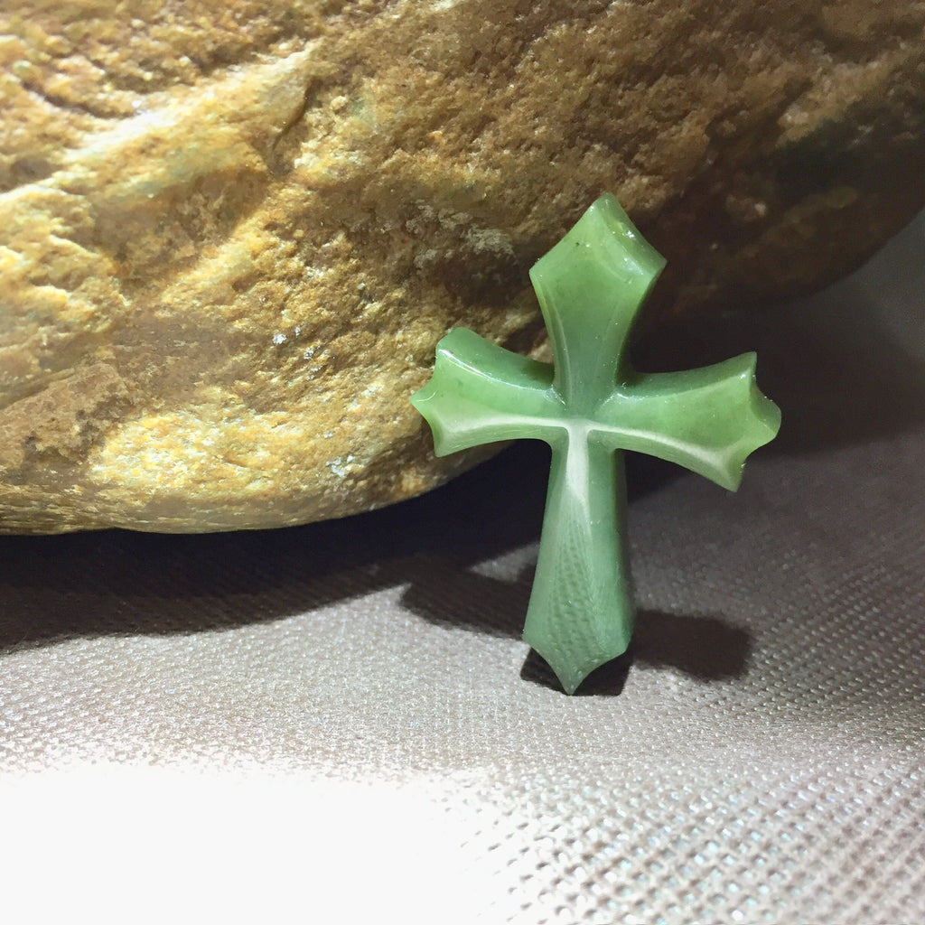 Green Jade Cross Carving Jade Pendant