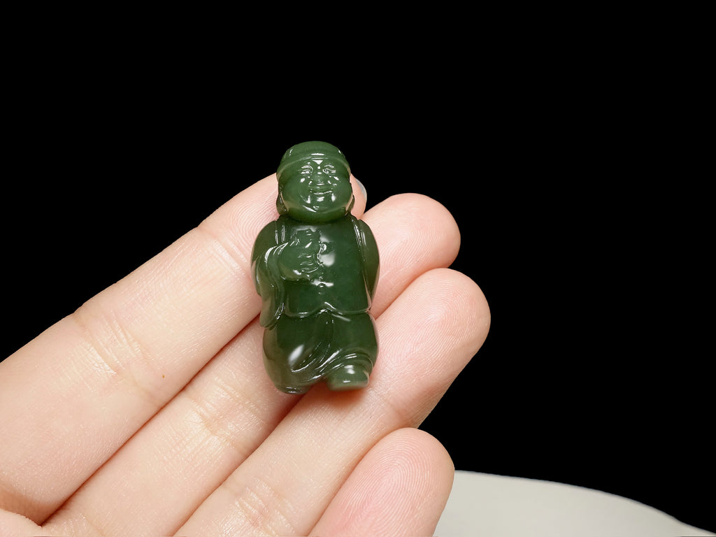 Green Jade Standing Buddha Pendant
