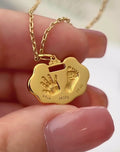 18k Gold Baby Footprint & Handprint Keepsake Pendant
