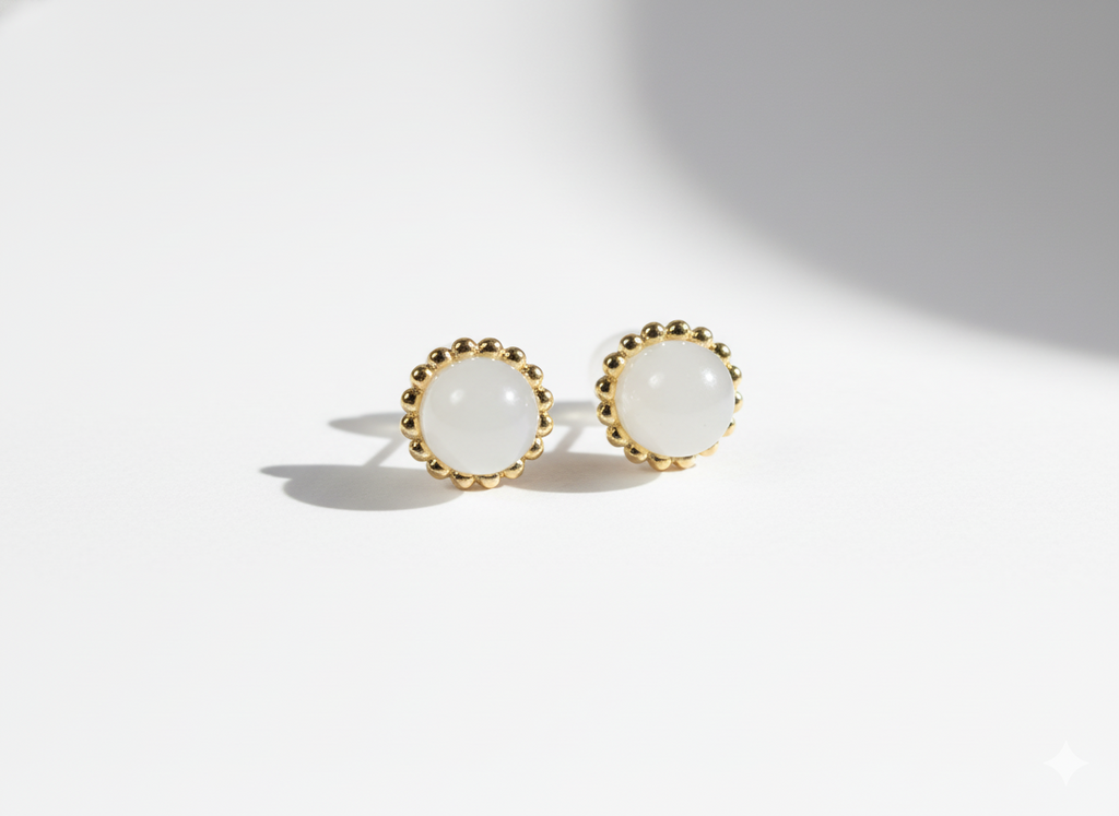 Pendientes de Jade Blanco