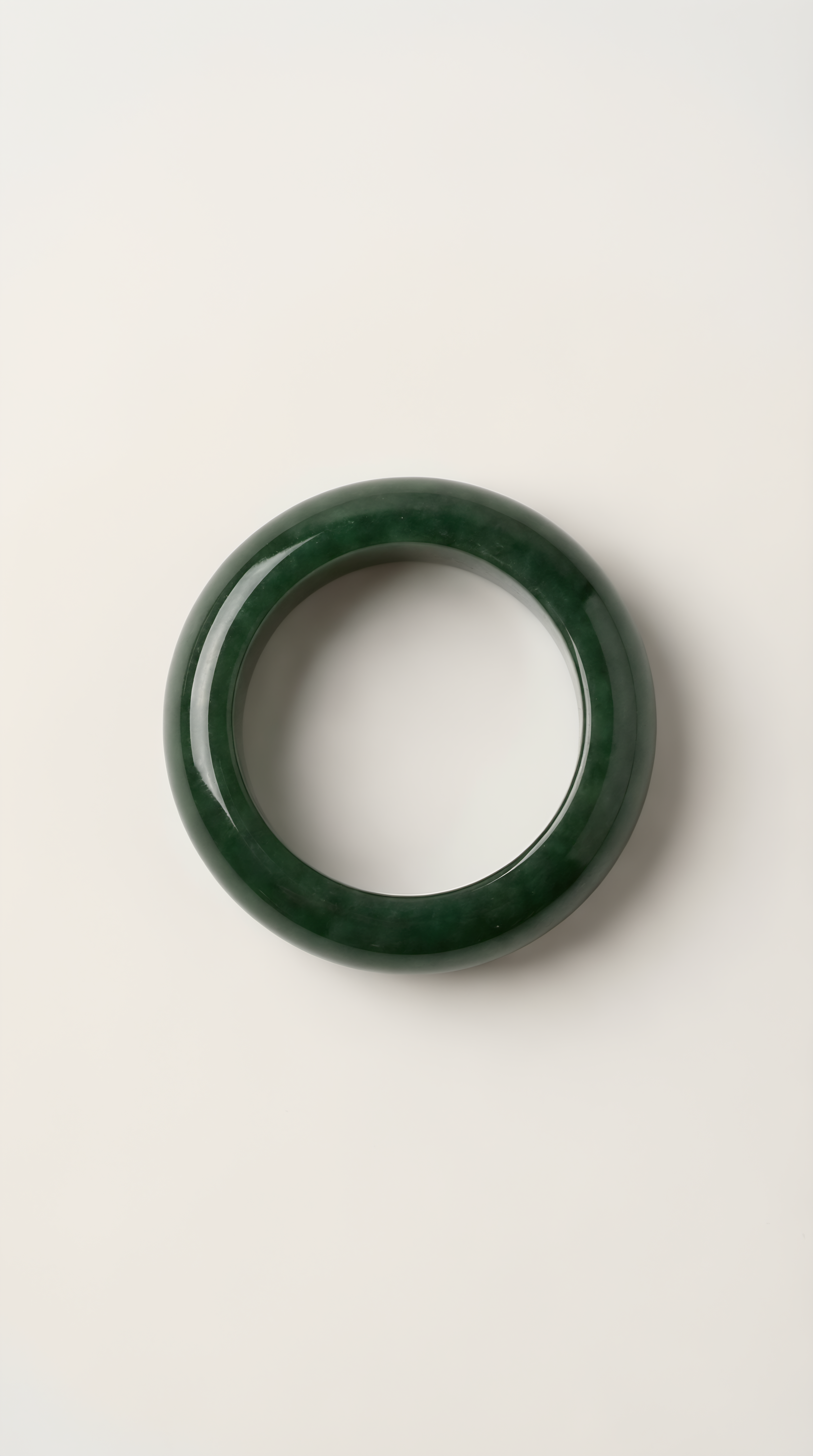 Green nephrite jade dome ring with gold-plated band