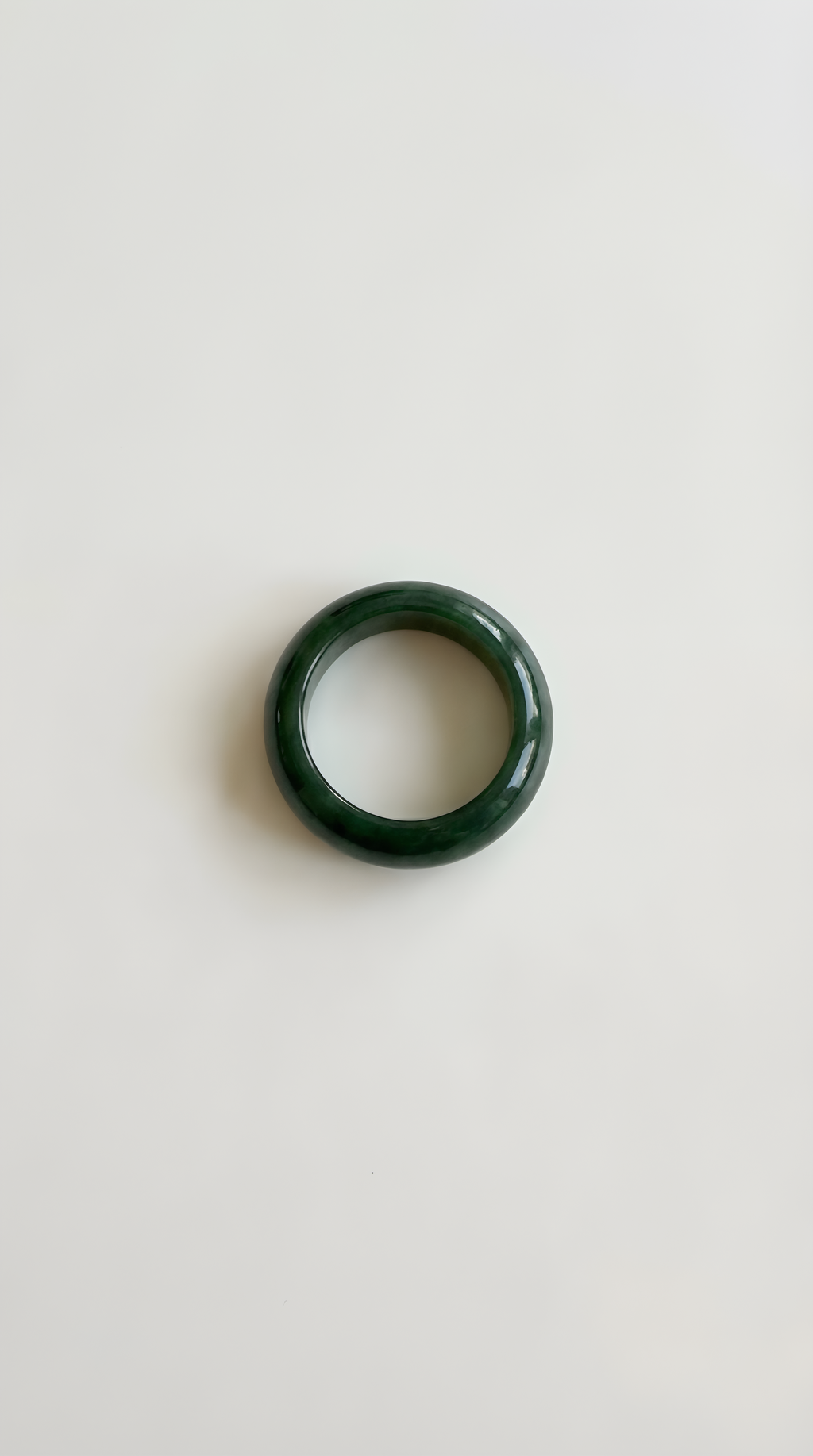 Hand-carved green jade dome ring by Wendy Jewellery