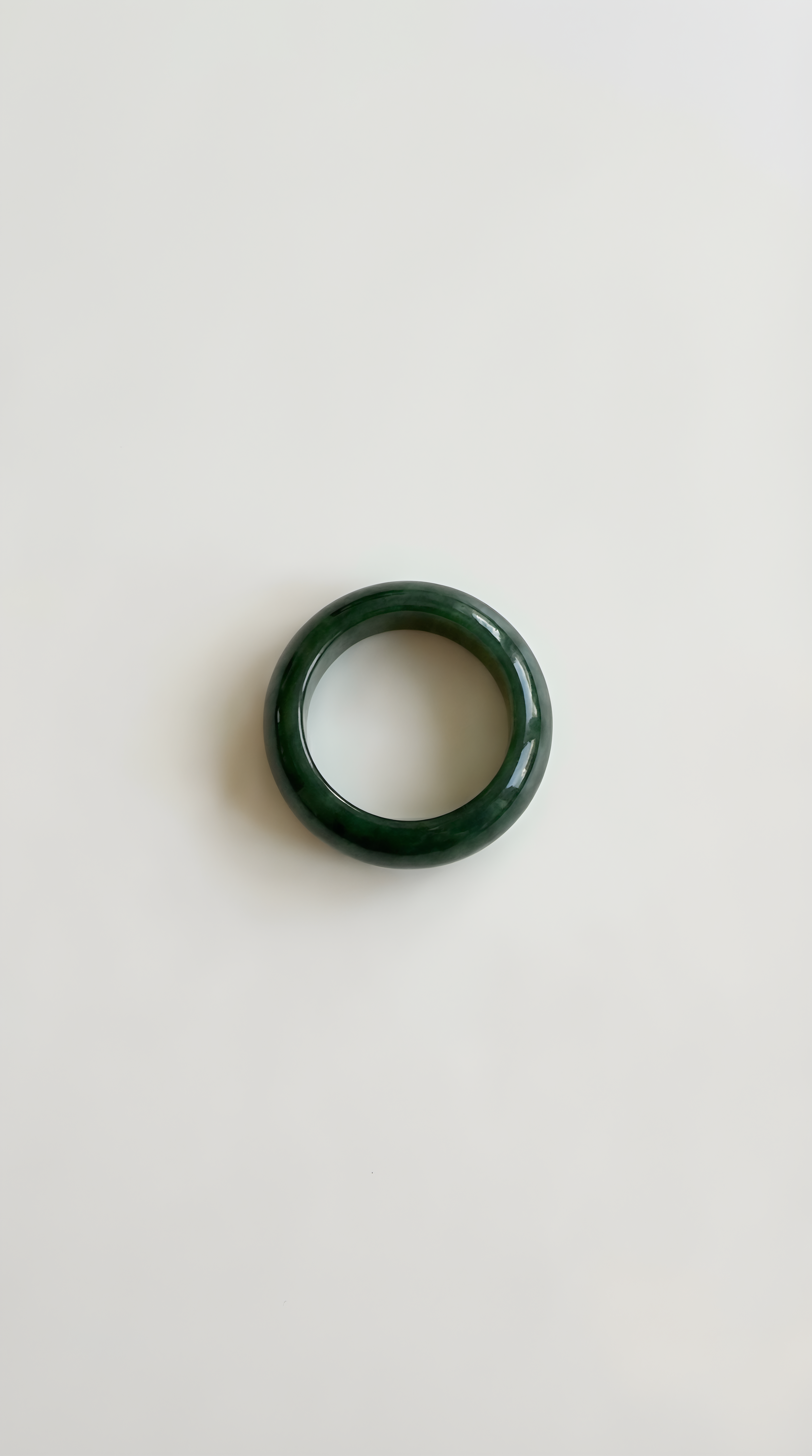 Hand-carved green jade dome ring by Wendy Jewellery