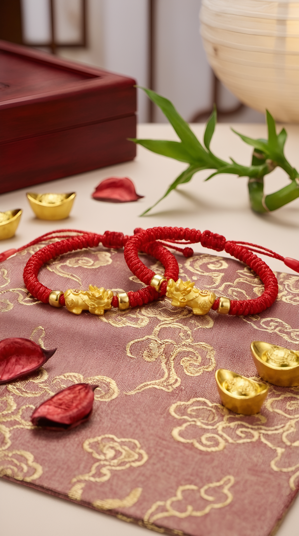 Red string pixiu bracelet by Wendy Jewellery