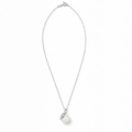 Full Flora necklace with a white nephrite jade sphere, sterling silver and green cubic zirconia.