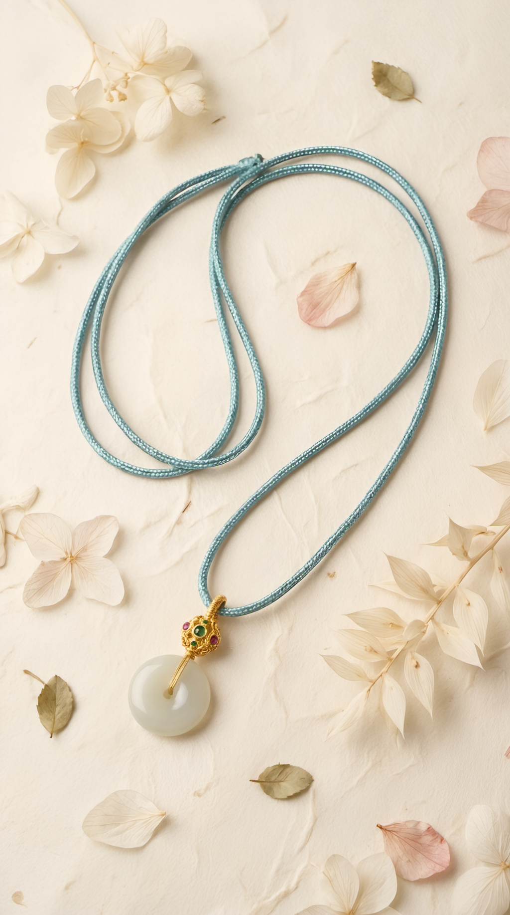 Nephrite jade disc pendant necklace handmade by Wendy Jewellery