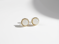 Pendientes de jade blanco con oro de 18k